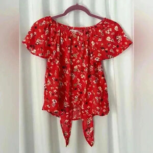 Japna Girls Floral Red Blouse (595)